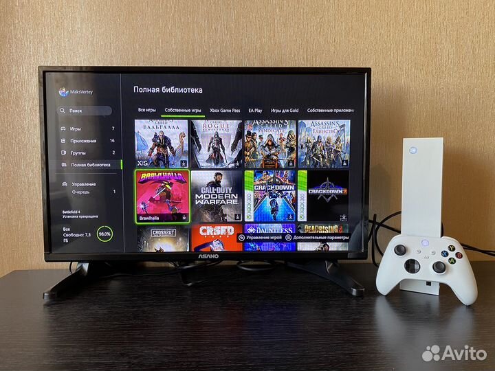 Xbox Series S рст + 77 игр + подписка на год