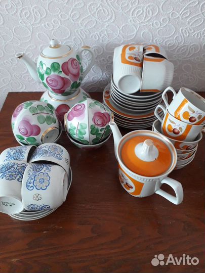 Чайная посуда : пиалы,бокалы,чашки,сервизы