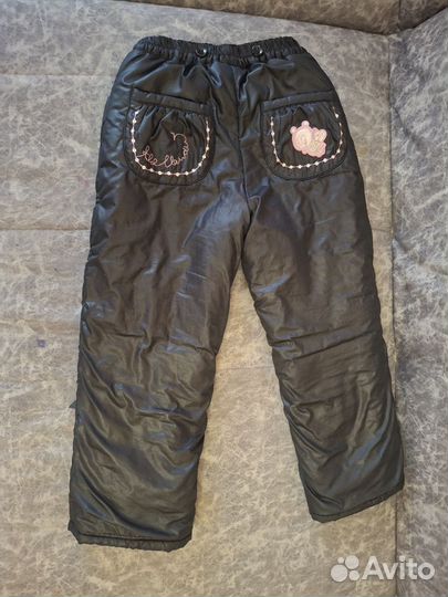 Утепленные штаны для девочки, размер 104