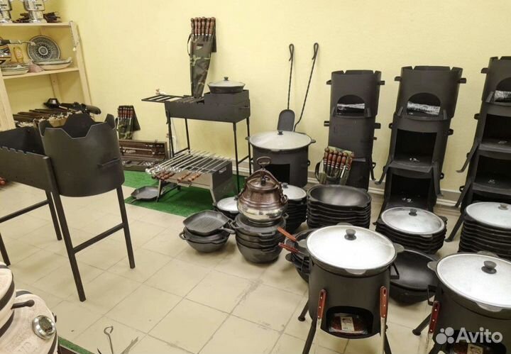 Казан чугунный + печь + половник + специи