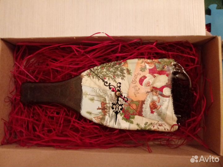 Часы новогодние ручная работа