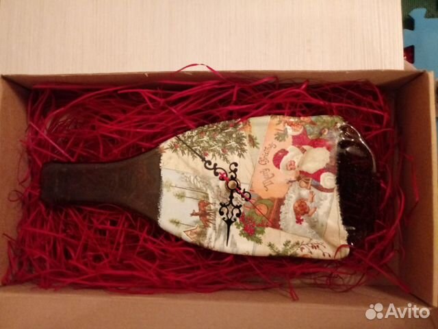 Часы новогодние ручная работа