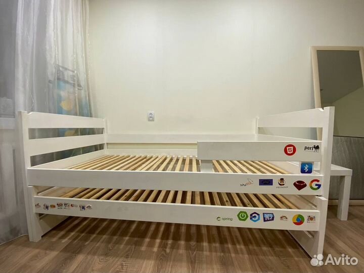 Детская кровать 190 см двухъярусная