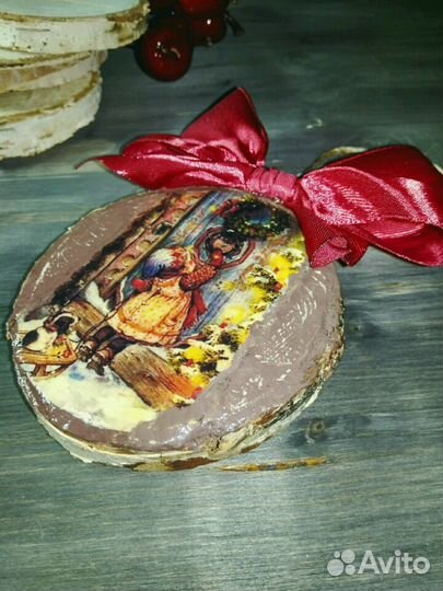 Деревянные ёлочные игрушки ручной работы