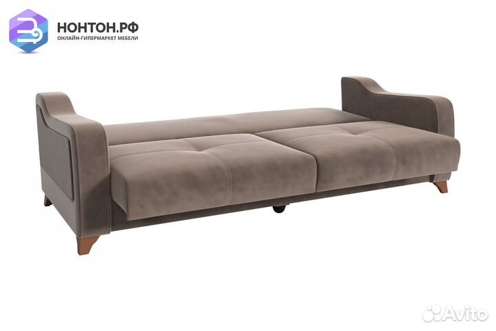 Диван книжка Дуглас 3-х местный серо-коричневый