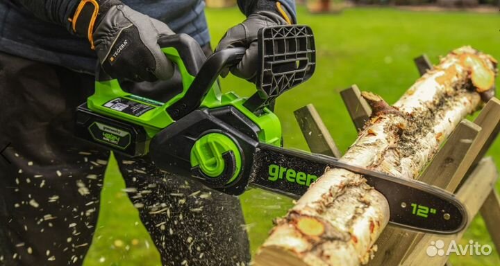 Цепная пила аккумуляторная Greenworks GD24CS30K2