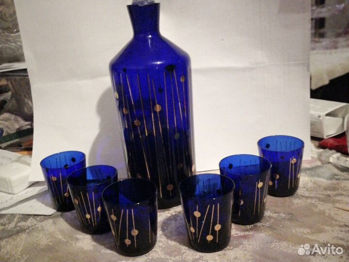 Графины с рюмками богемия