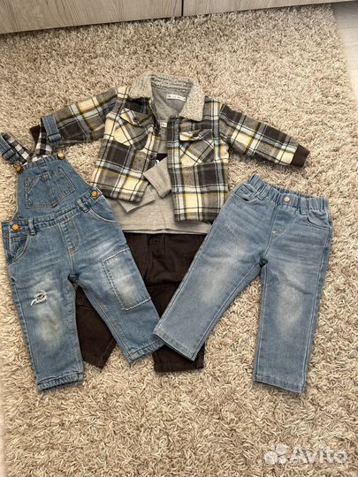 Джинсы, джинсовый комбинезон, костюм, р.86