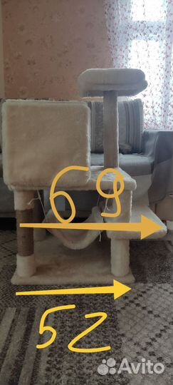 Кошачий домик с когтеточкой