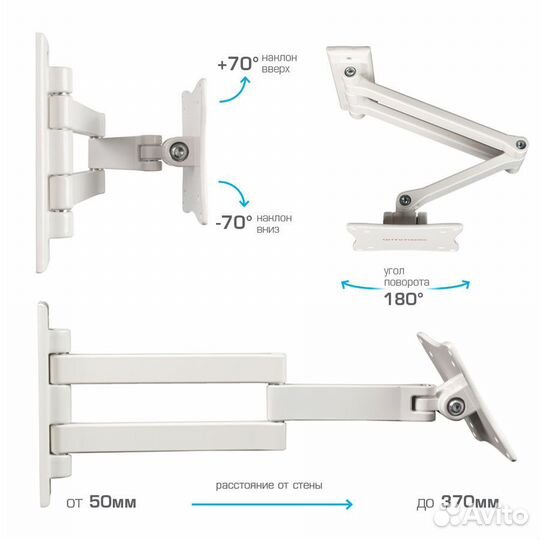 Кронштейнтв настенный поворотно выдвижной наклонны