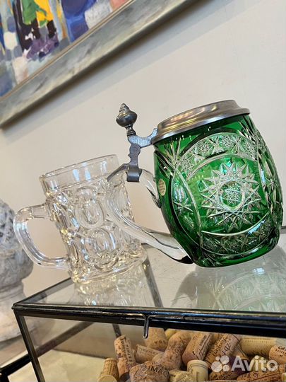 Кружка пивная стекло антикварная 400 мл. Англия