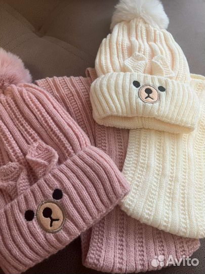 Комплект шапка и шарф для девочки