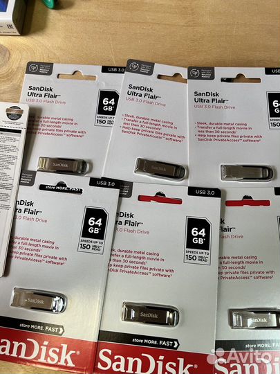 Флешка Sandisk Cruzer Ultra Flair 64гб, USB3.0