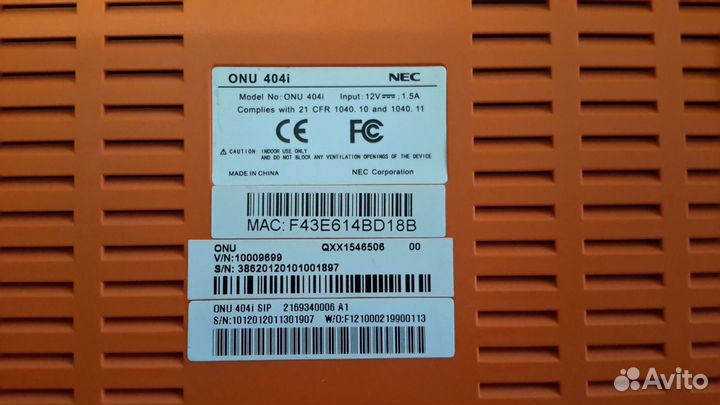 Оптический абонентский терминал NEC ONU 404i