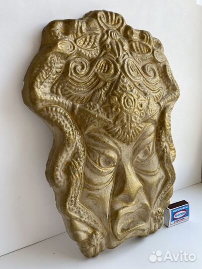 Маска гипсовая, настенное панно, гипс СССР 80е