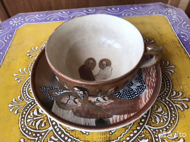 Комплект кружка с блюдцем. Сацума. Япония