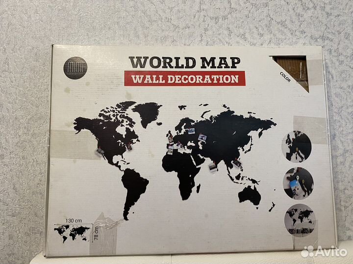 Карта мира из дерева декор для дома