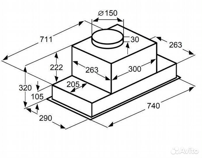 Вытяжка maunfeld MZR 74 Lux чёрный