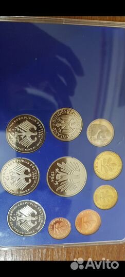 Годовой набор монет ГДР пфенингов и марок 1984г