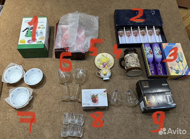 Рюмки кружка салатники бокалы чайная пара