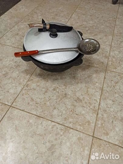 Набор казан 10л, шумовка и нож разделочный