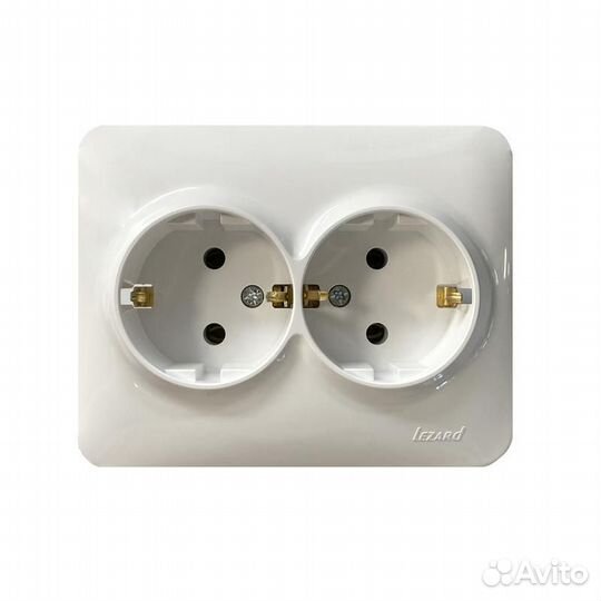 Розетка 2-м Karina Life с заземл. пбт бел. lezard 708-0200-127B