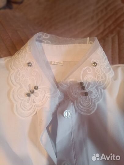 Белые блузы для девочки 10-12 лет