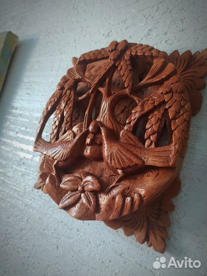 Панно барельеф Бали, дерево маска картина на стену