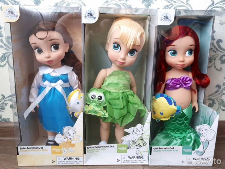 Кукла Disney animator. Ариель.Белль.Флинн