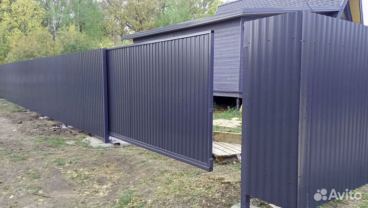 Откатные ворота под ключ новые