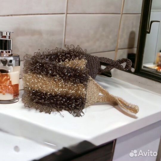 Мочалка для тела вязаная