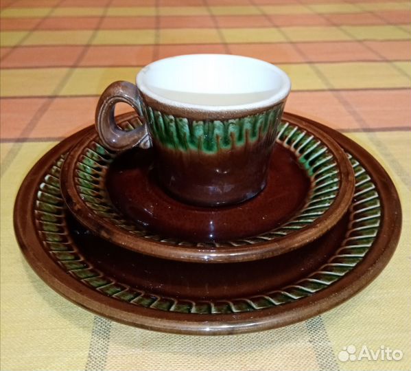 Сервиз кофейный, керамический, покрыт эмалью