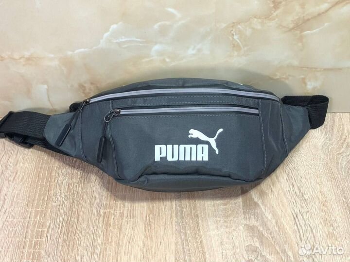 Сумка Puma поясная мужская, серая. Новая