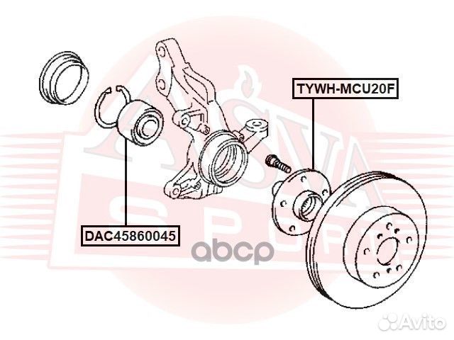 Ступица передняя tywhmcu20F asva