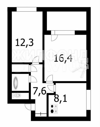 2-к. квартира, 50,2 м², 2/5 эт.