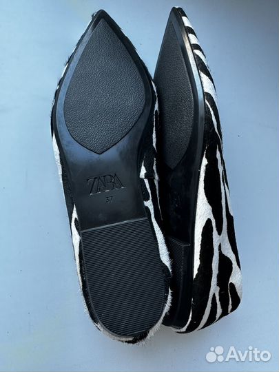 Балетки zara 37 зебра