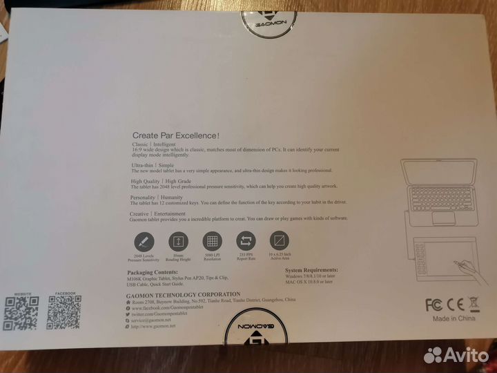 Графический планшет gaomon M106K