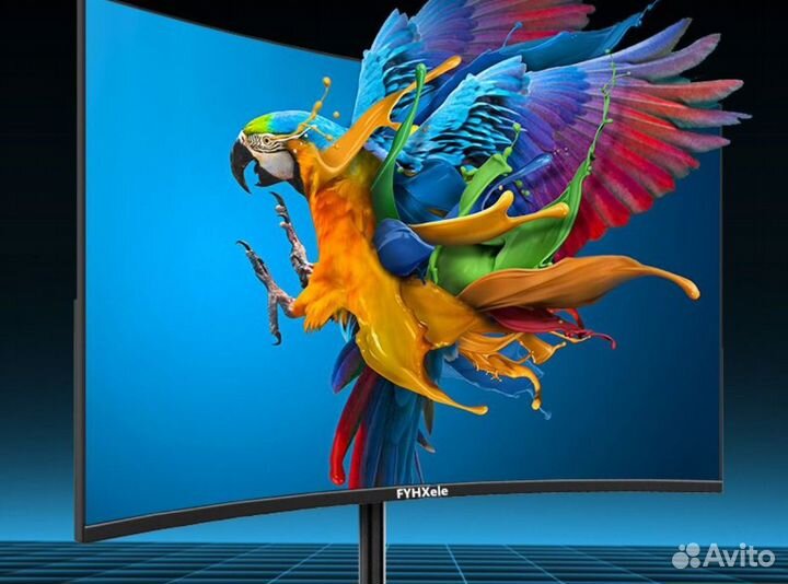 Монитор изогнутый fyhxele 23.8 новый 75гц