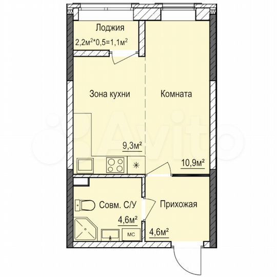 Квартира-студия, 29,4 м², 1/18 эт.