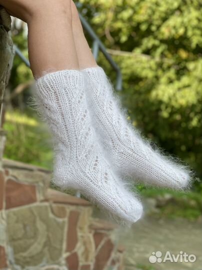 Носки теплые женские из козьего пуха Ручная работа