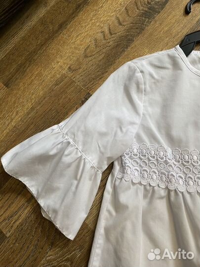Блузка белая для девочек 128