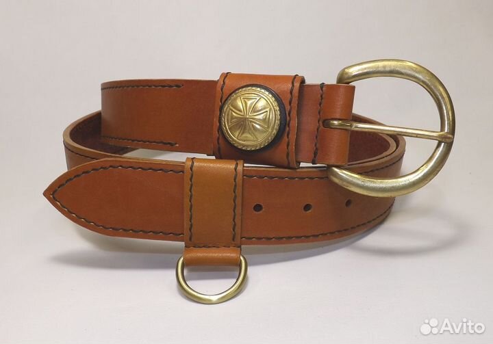 Ремень байкерский рыжий (фэнтези)