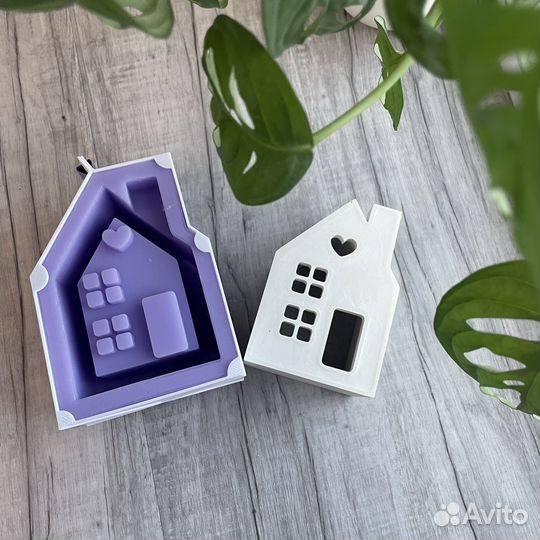 Молд подсвечник домик home love