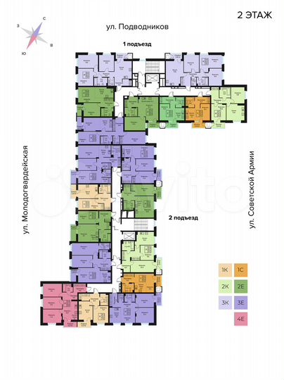 4-к. квартира, 64,8 м², 2/10 эт.