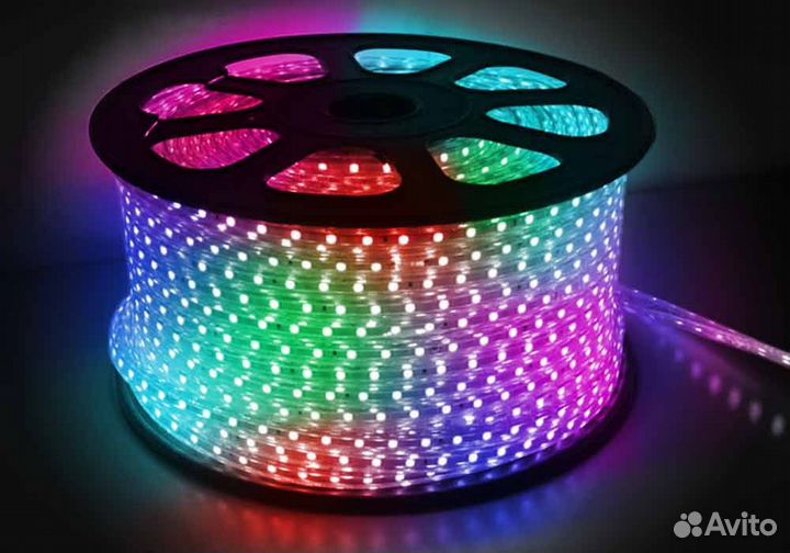 Светодиодная лента 220В RGB многоцветная