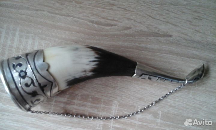 Кубачи, рог в серебре