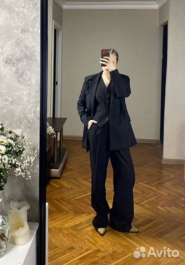 Костюм тройка женский (черный, серый, коричневый)