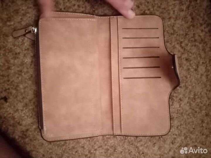 Кошелек натуральная замша и кожа