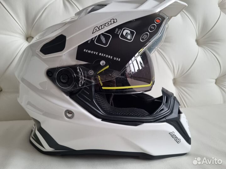 Шлем Эндуро airoh commander color white gloss