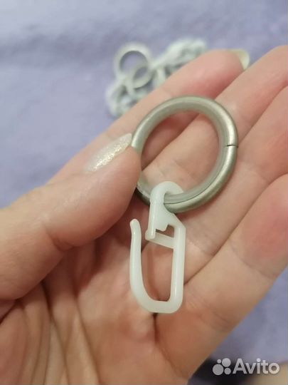 Кольца металлические бесшумные с крючком для штор